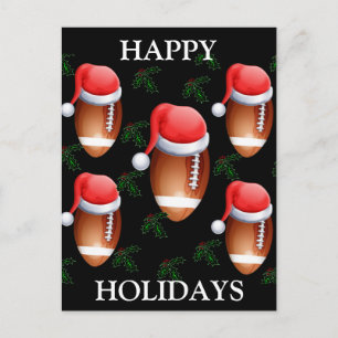 FOOTBALL CHRISTMAS HOLIDAY POSTCARD