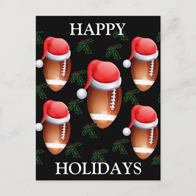 FOOTBALL CHRISTMAS HOLIDAY POSTCARD (Front)