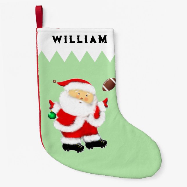 Football Christmas Keepsake Small Christmas Stocking (Front)