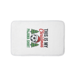 Football Christmas Pajama Shirt Bath Mat