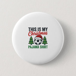 Football Christmas Pajama Shirt Button