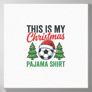 Football Christmas Pajama Shirt Canvas Photo Tile