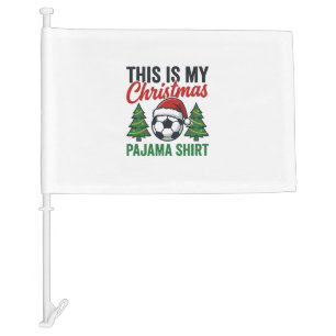Football Christmas Pajama Shirt Car Flag