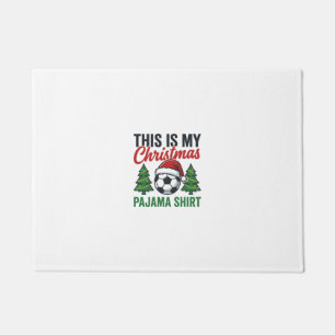 Football Christmas Pajama Shirt Doormat