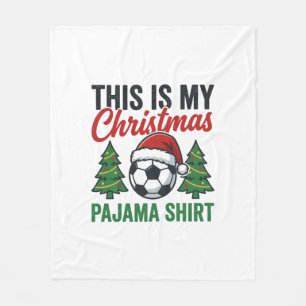 Football Christmas Pajama Shirt Fleece Blanket