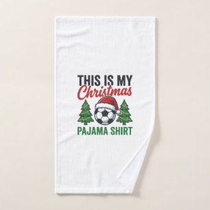 Football Christmas Pajama Shirt Hand Towel