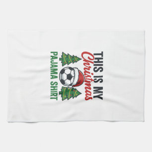 Football Christmas Pajama Shirt Kitchen Towel