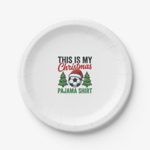 Football Christmas Pajama Shirt Paper Plates