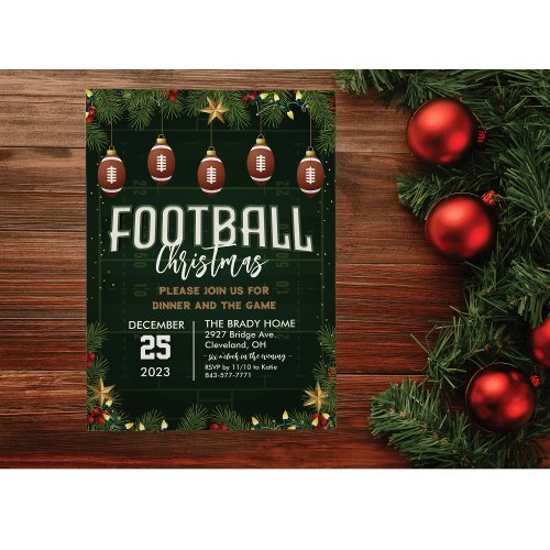 Football Christmas Party Dinner Invitation
