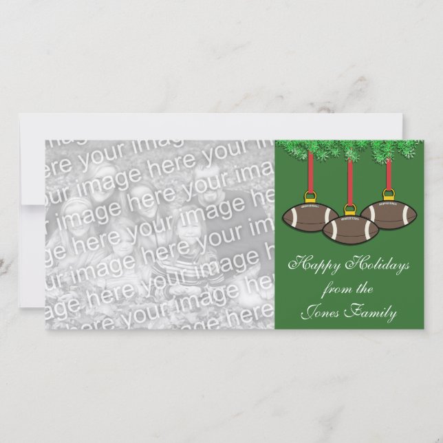 Football Christmas Photo Card (Front)