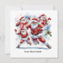 Football Christmas with Santa Claus
