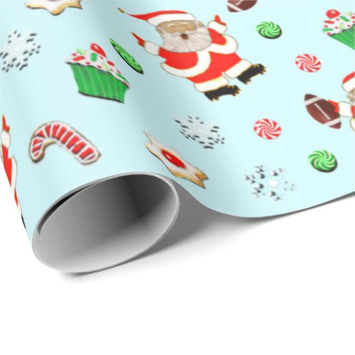 Football Christmas Wrapping Paper