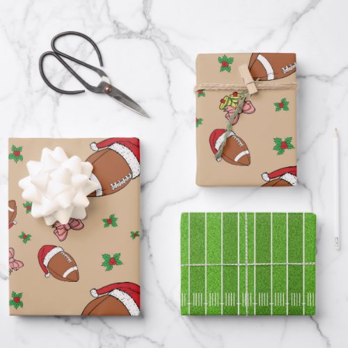 Football Christmas Wrapping Paper Sheets