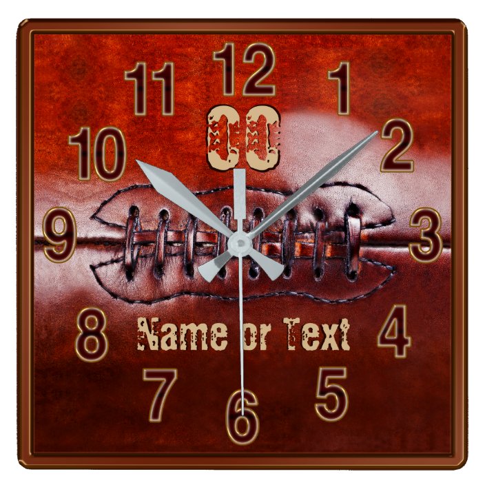 Football Clock Football Bedroom Ideas Decorating Square Wall