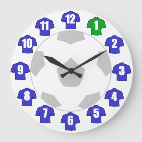 Football Clock _ with Blue Shirts