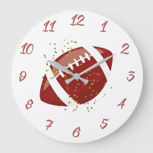 Football Clock with Faux Glitter