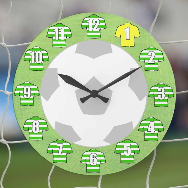 Football Clock - with Green Hooped Shirts (Creator Uploaded)