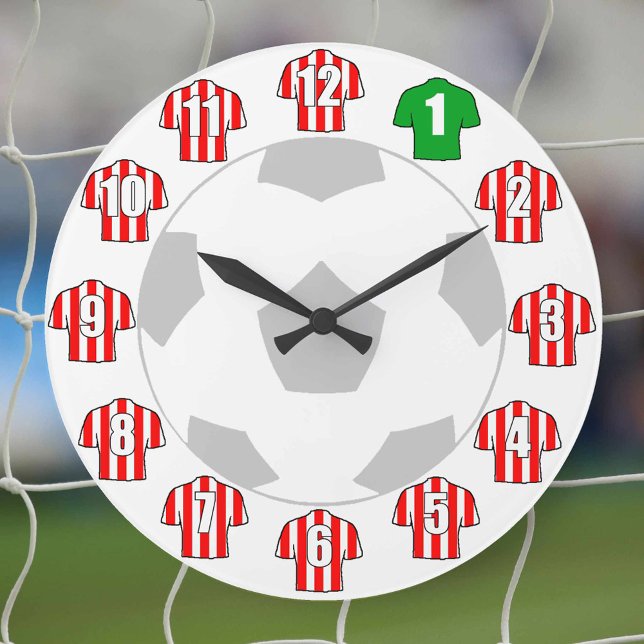 Football Clock - with Red and White Shirts (Creator Uploaded)