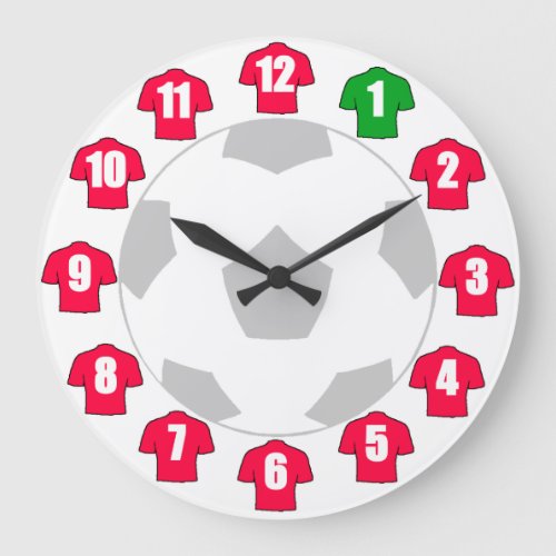 Football Clock _ with Red Shirts