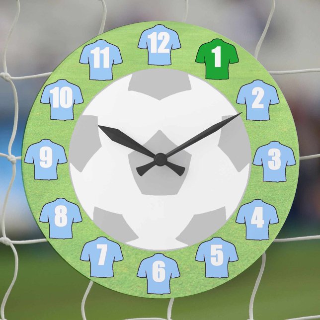 Football Clock - with Sky Blue Shirts (Creator Uploaded)
