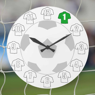 Football Clock with White Shirts as Clock Numbers