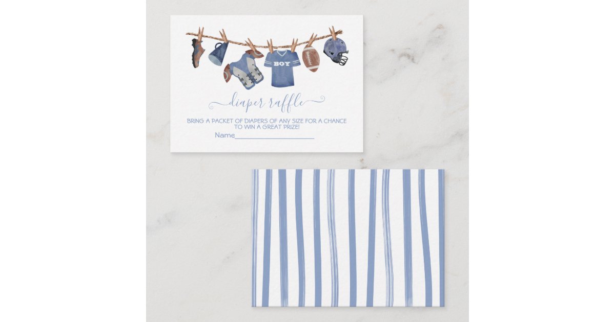 Football Clothesline Baby Showe Diaper Raffle card Zazzle