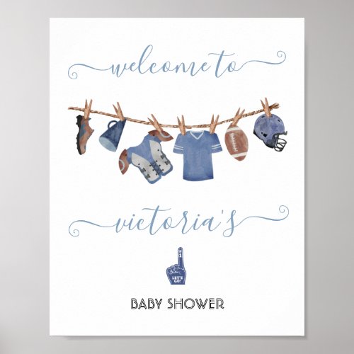 Football Clothesline Baby Shower Welcome sign