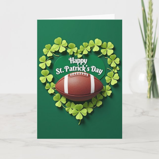 Football Clover Heart Pattern Card (Front)