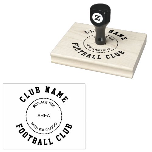 Football Club Logo and Name Rubber Stamp
