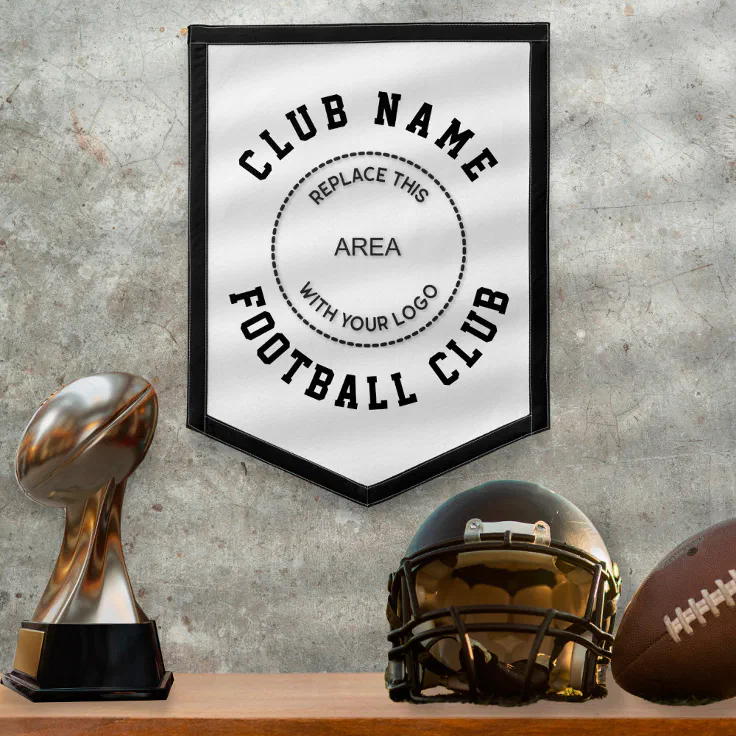 Football Club Name Logo Change to Any Color Pennant Zazzle