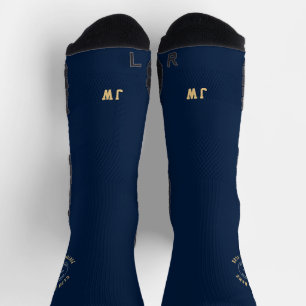 Football Club Name Logo Initials Navy Gold Socks