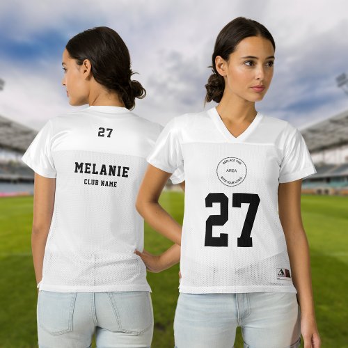Football Club Name Logo Number Womens Football Jersey