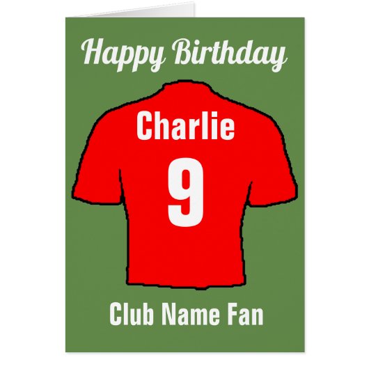 Football Club Shirts to Customise (Front)