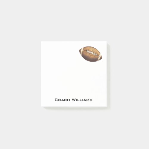 Football Coach Add Name 3 x 3 Post_it Notes