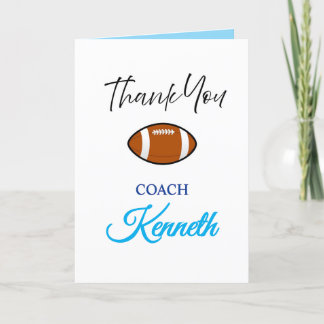 Football Coach Appreciation Card, Thank You Card