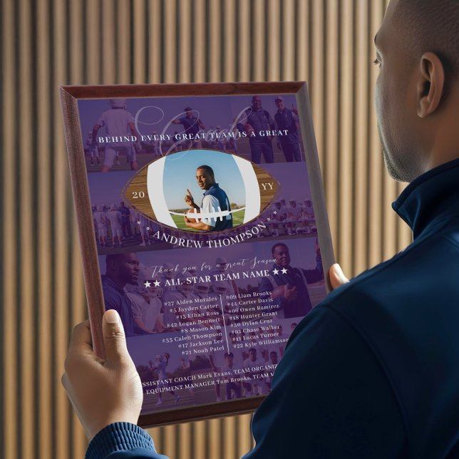 Football Coach Appreciation Team Photo Collage Award Plaque (Football Coach Appreciation Team Photo Collage Award Plaque)