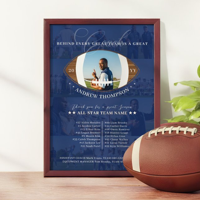 Football Coach Appreciation Team Photo Collage Award Plaque (Football Coach Appreciation Team Photo Collage Award Plaque)