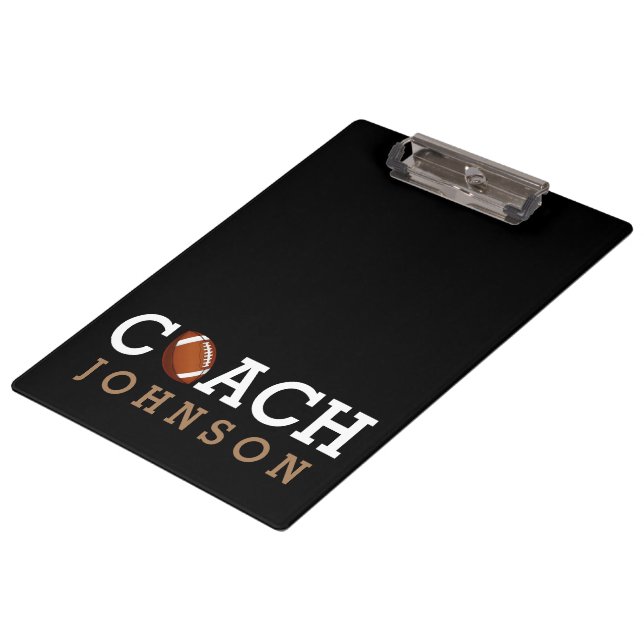 Football Coach Custom Name Clipboard (Angled)