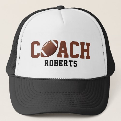  football COACH custom name Trucker Hat