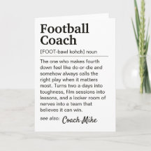Football Coach Definition Personalized Thank You