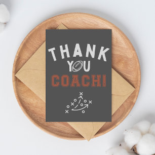 Football Coach End of Season Folded Letterpress Thank You Card