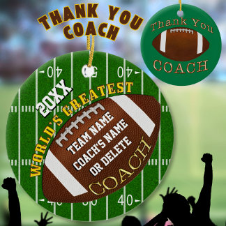 Football Coach Gifts, Custom Football Ornaments