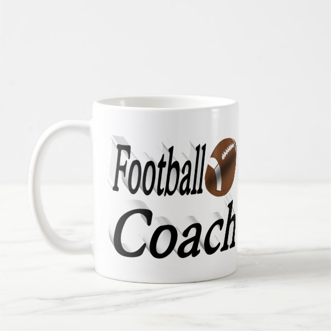 Football Coach half text Coffee Mug (Left)
