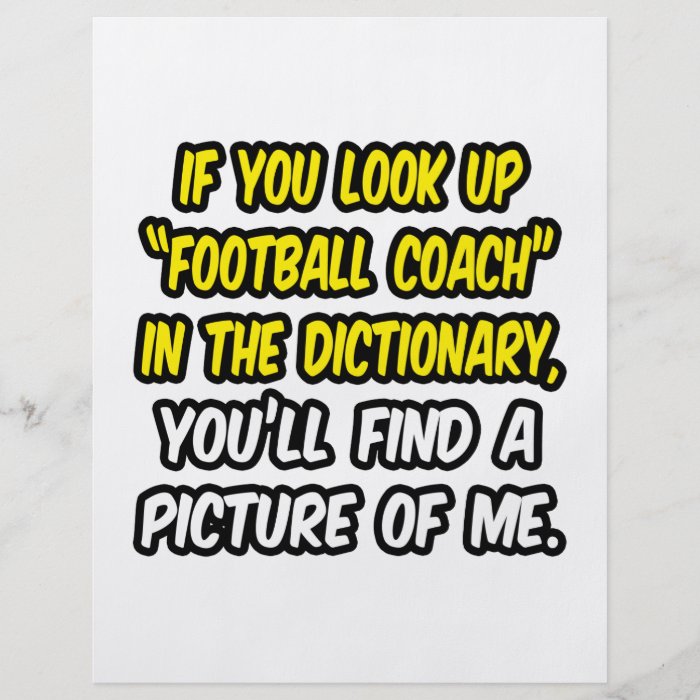 Football Coach In DictionaryMy Picture Flyers