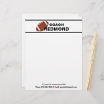 Football Coach Letterhead<br><div class="desc">Order personalized football coach's letterhead,  change the text to anything you want when you order.</div>