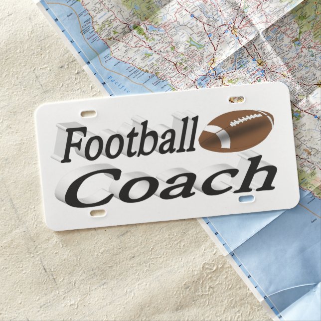 Football Coach License Plate (In Situ)