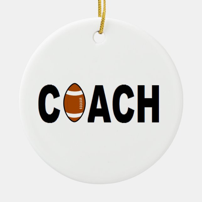 Football Coach Personalized Ceramic Ornament (Front)