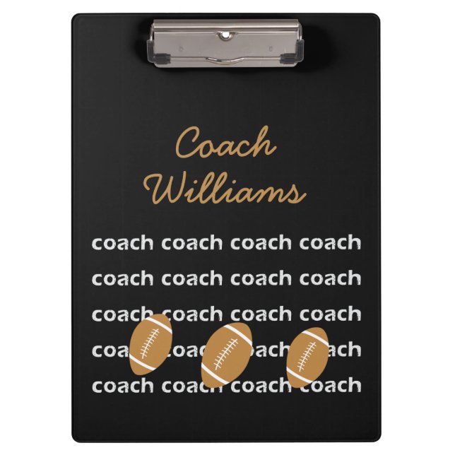 Football Coach Personalized Clipboard (Front)