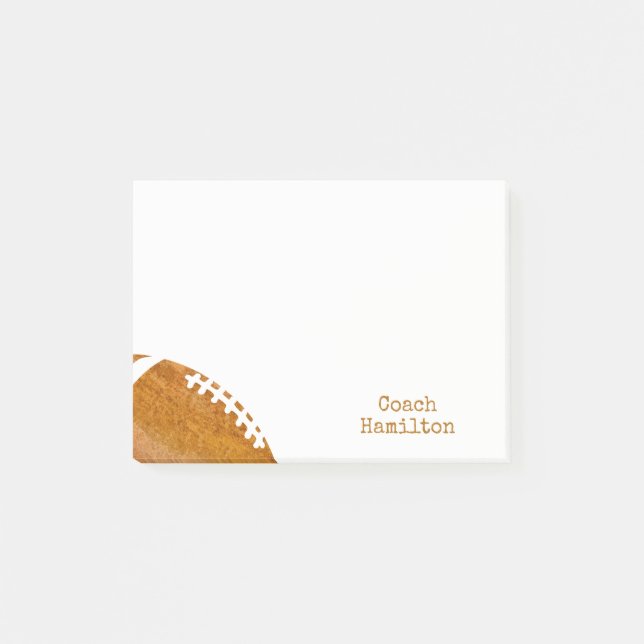 Football Coach Personalized From The Desk Of Post-it Notes (Front)