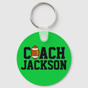 Football Coach Personalized Keychain